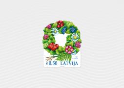 Latvijas Pasts releases the second irregularly shaped stamp – this time designed as a wreath of summer flowers